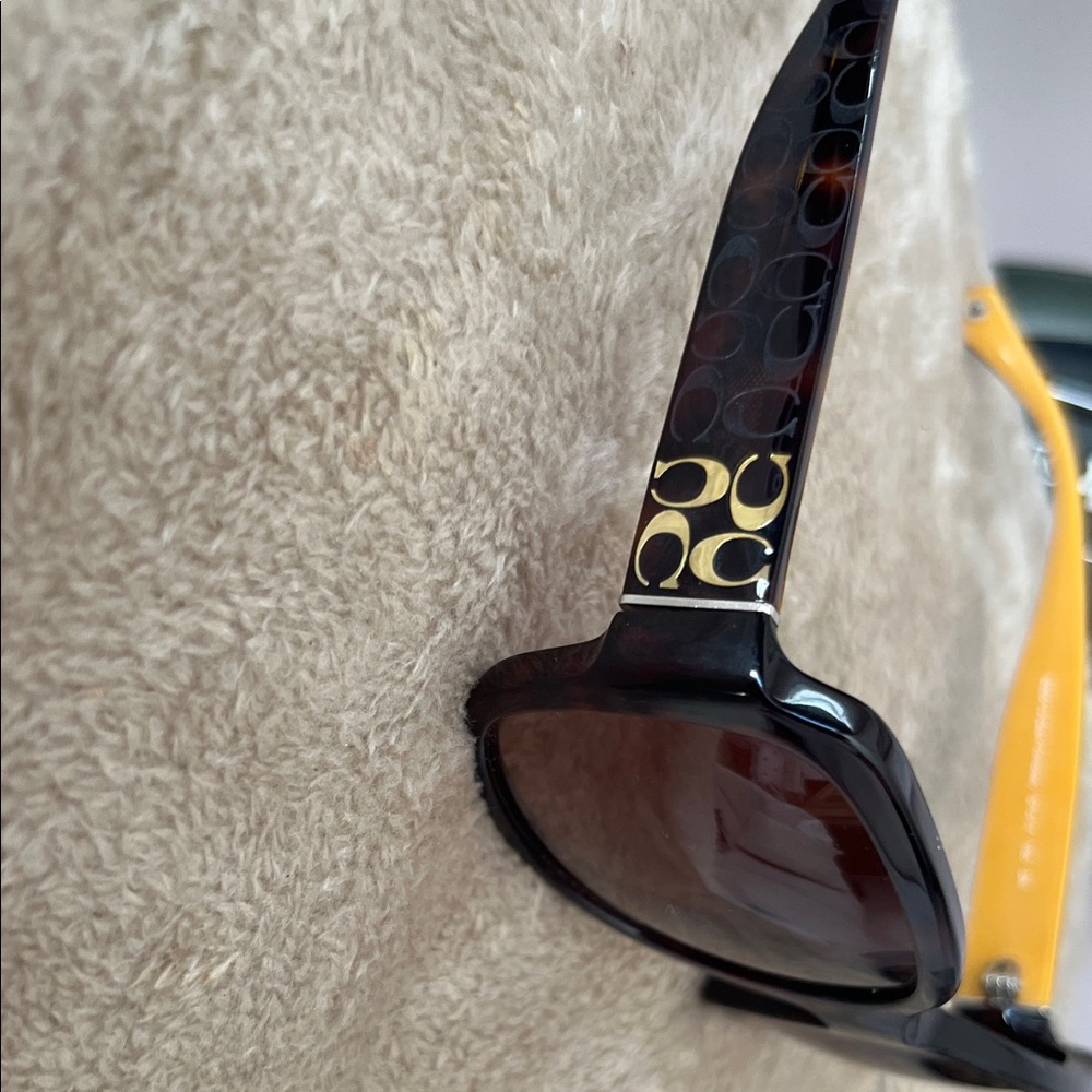 Coach Brown and Yellow Sunglasses - Picture 2 of 4